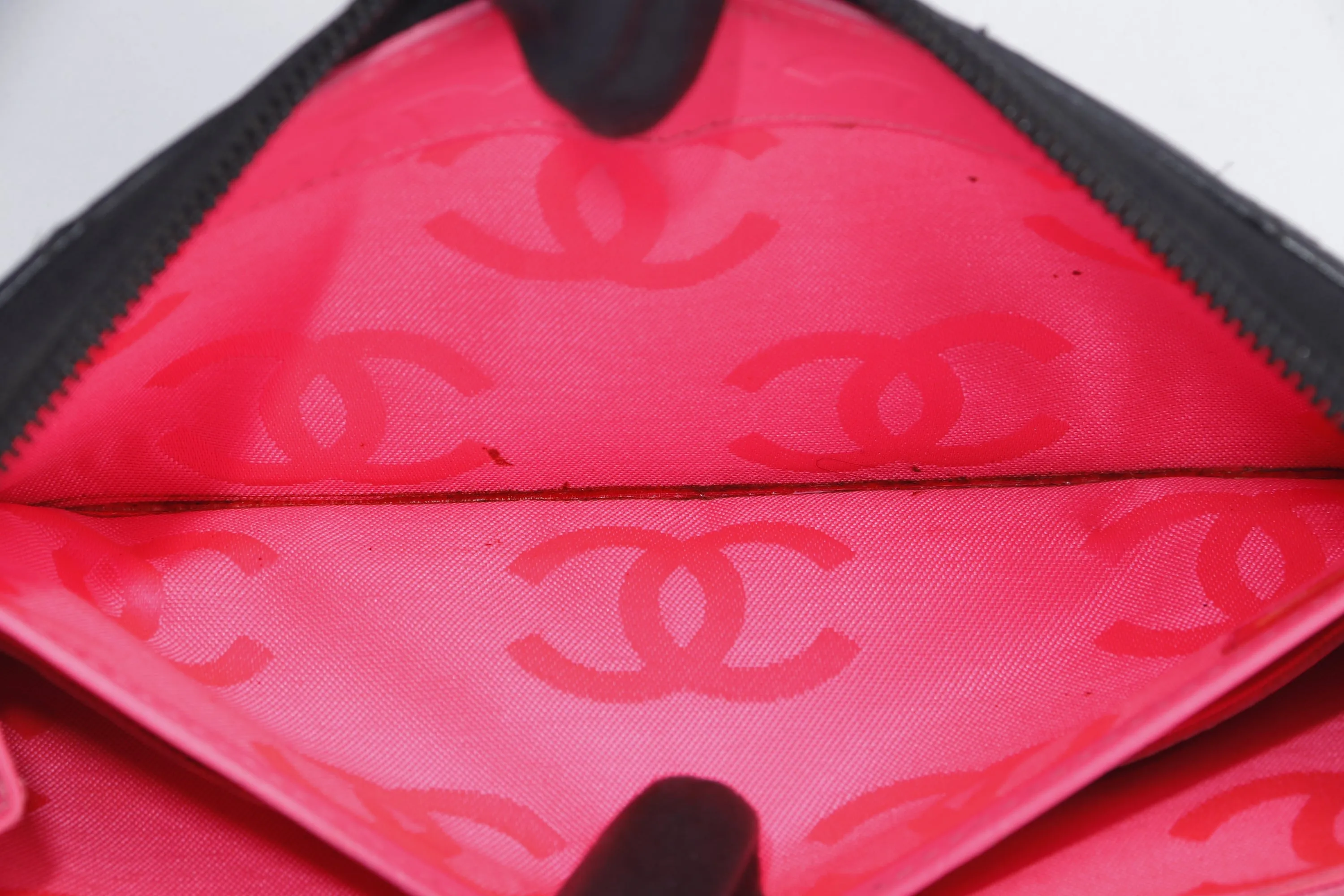 CHANEL COCO LONG WALLET (1835xxxx) BLACK LAMBSKIN SILVER HARDWARE, NO BOX