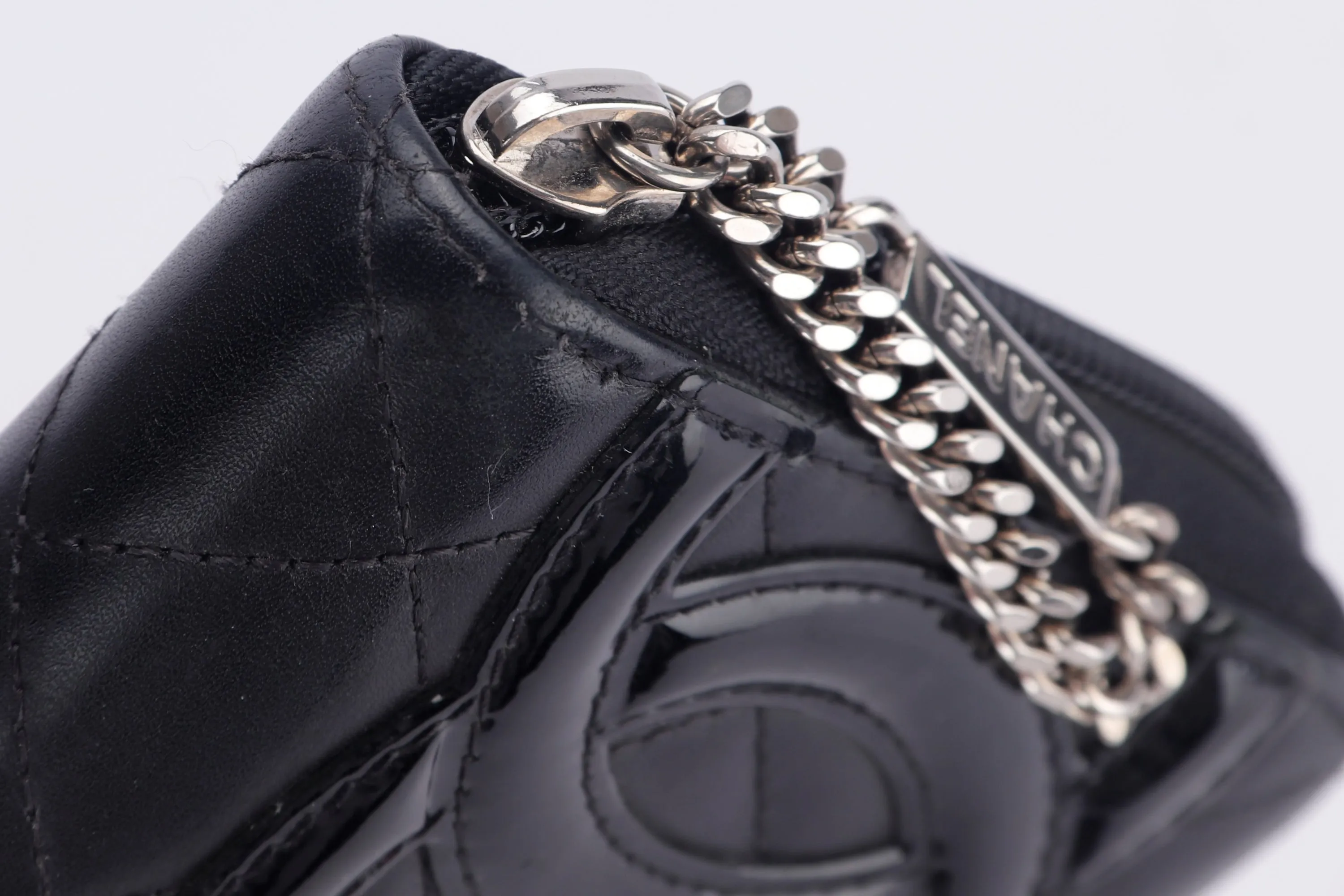 CHANEL COCO LONG WALLET (1835xxxx) BLACK LAMBSKIN SILVER HARDWARE, NO BOX