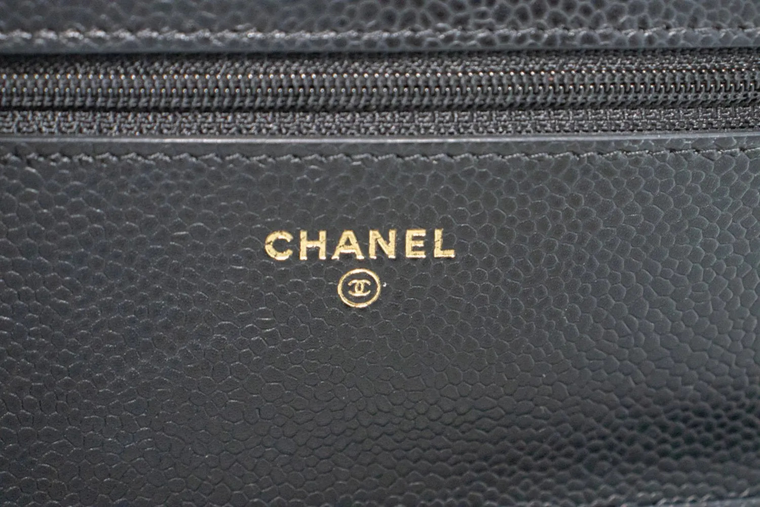 CHANEL Grained Calfskin Wallet On Chain WOC Black Shoulder Bag n82