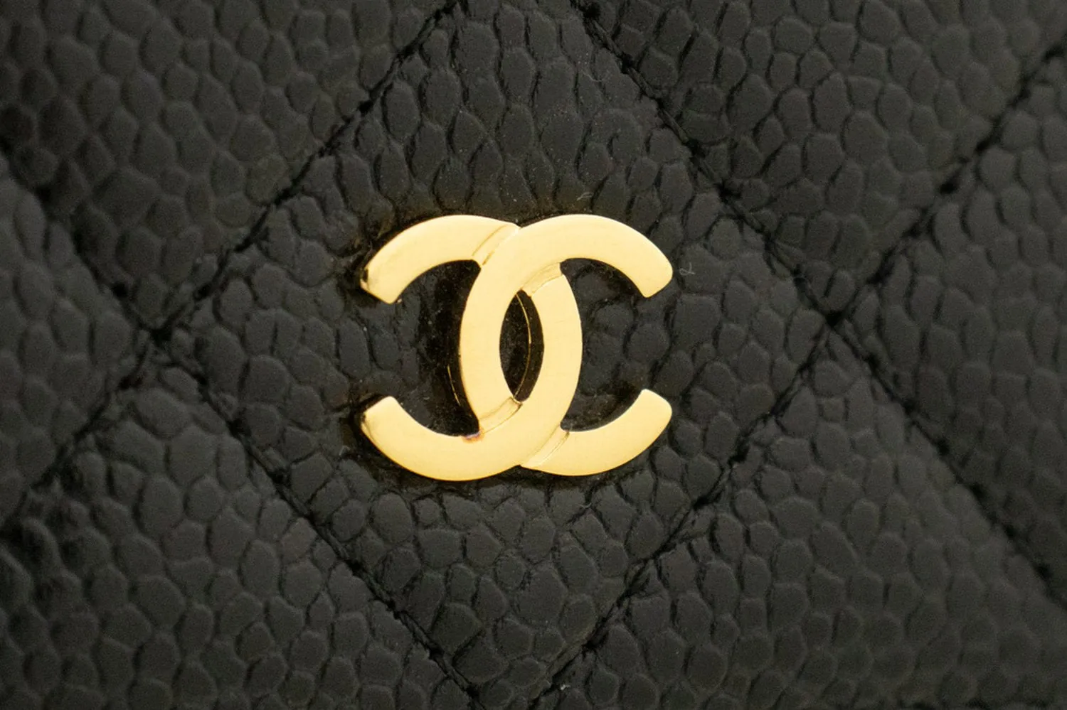 CHANEL Grained Calfskin Wallet On Chain WOC Black Shoulder Bag n82