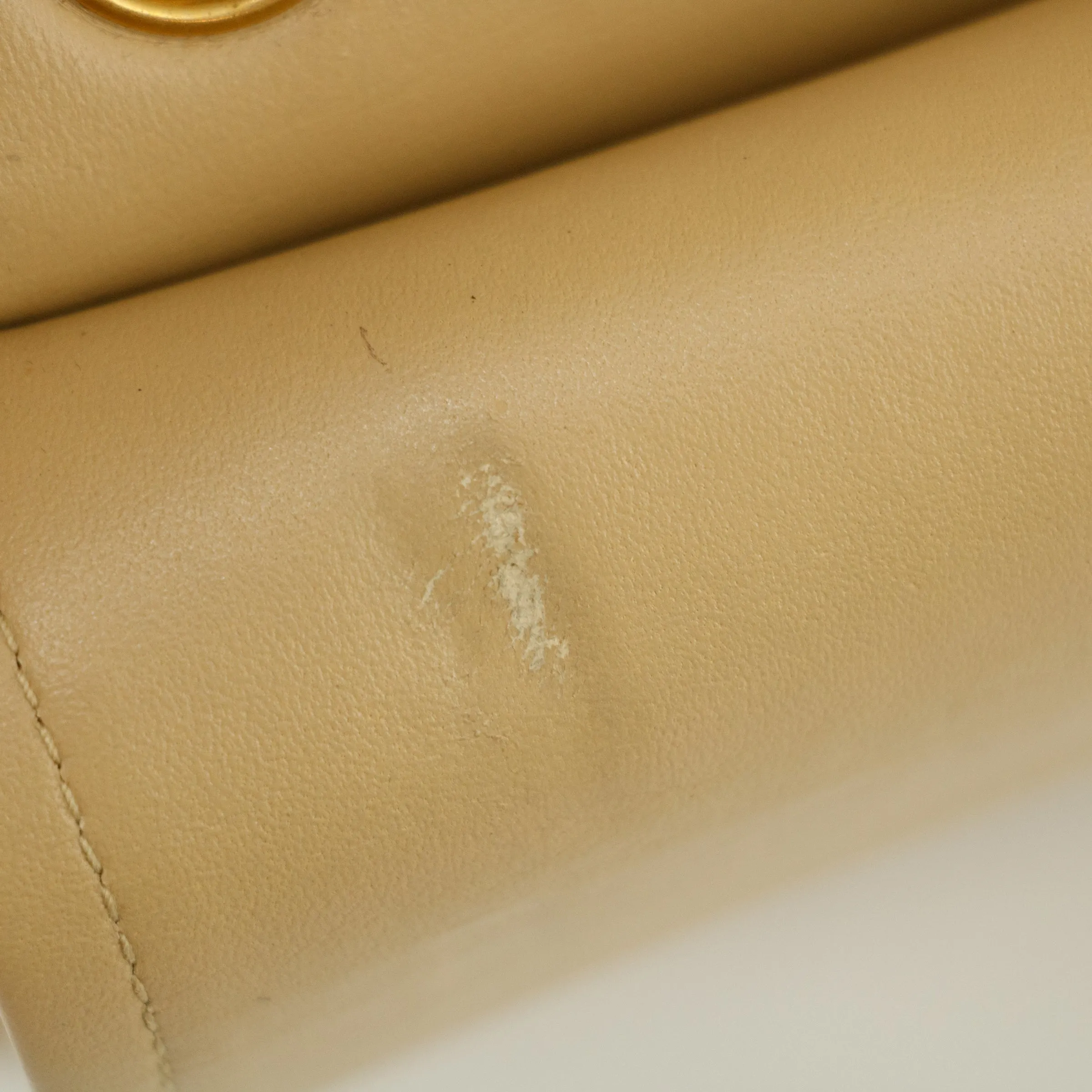 Chanel Lambskin Double Flap 23 Beige 24k Gold Turn Lock Shoulder Bag  #2672
