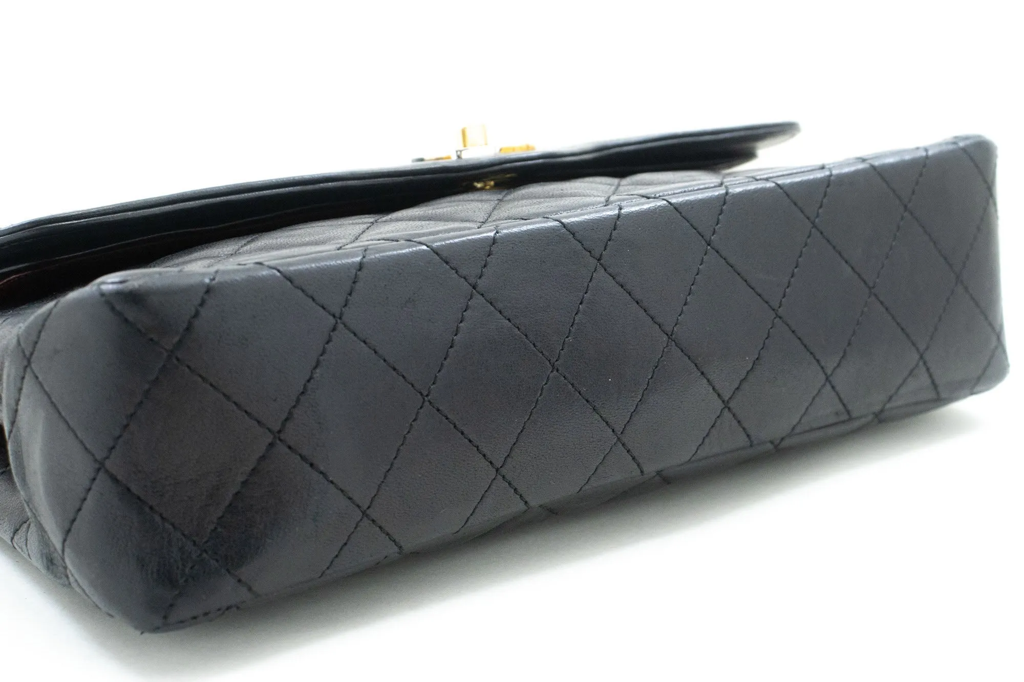 CHANEL Paris Limited Chain Shoulder Bag Black Quilted Single Flap p37