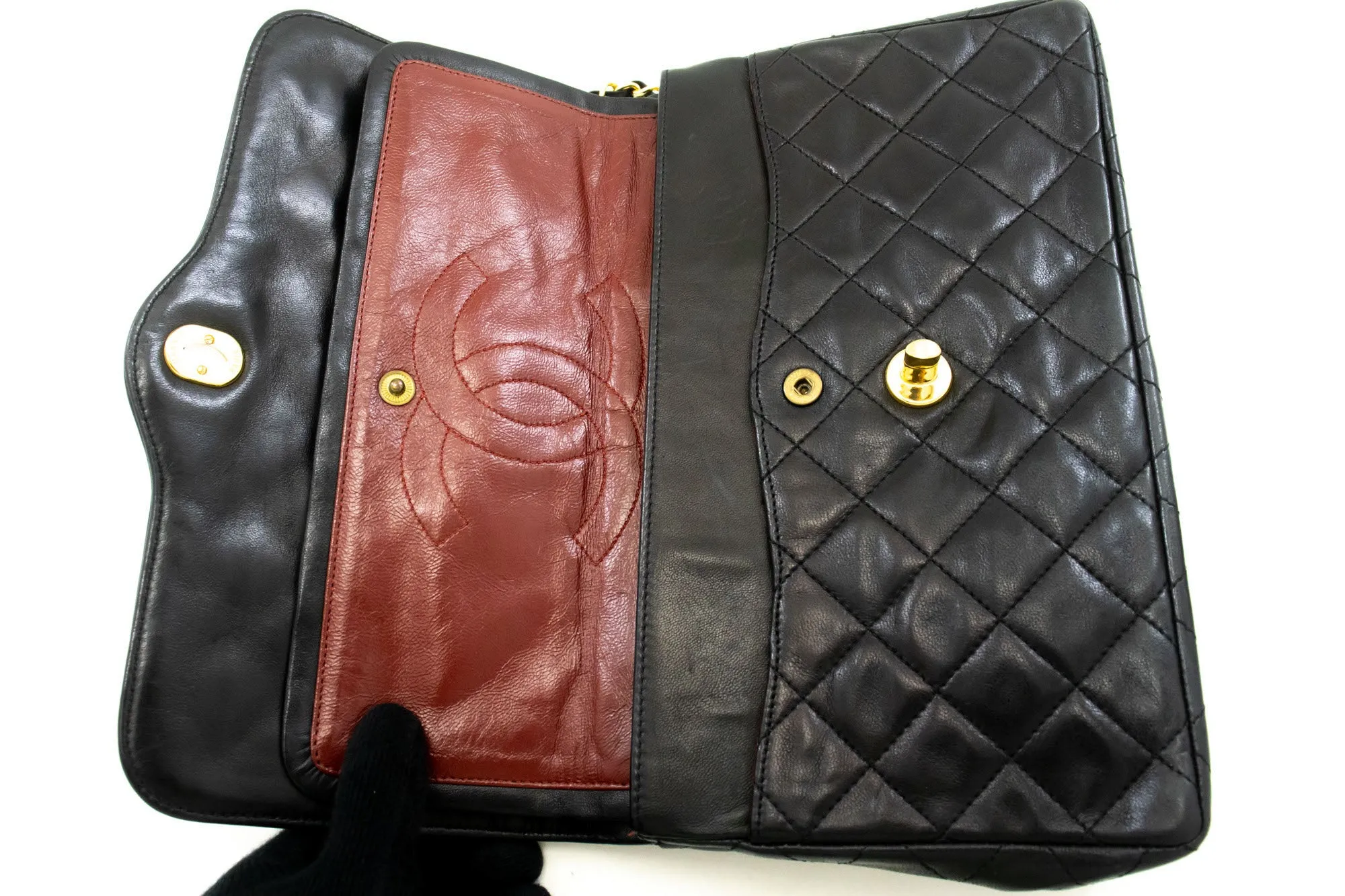 CHANEL Paris Limited Chain Shoulder Bag Black Quilted Single Flap p37