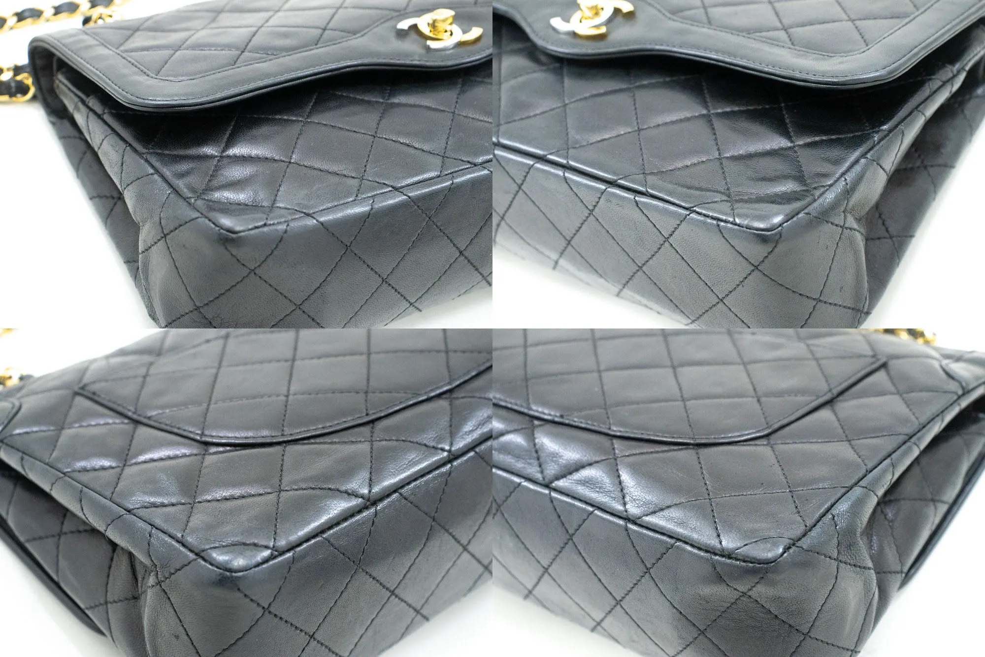 CHANEL Paris Limited Chain Shoulder Bag Black Quilted Single Flap p37