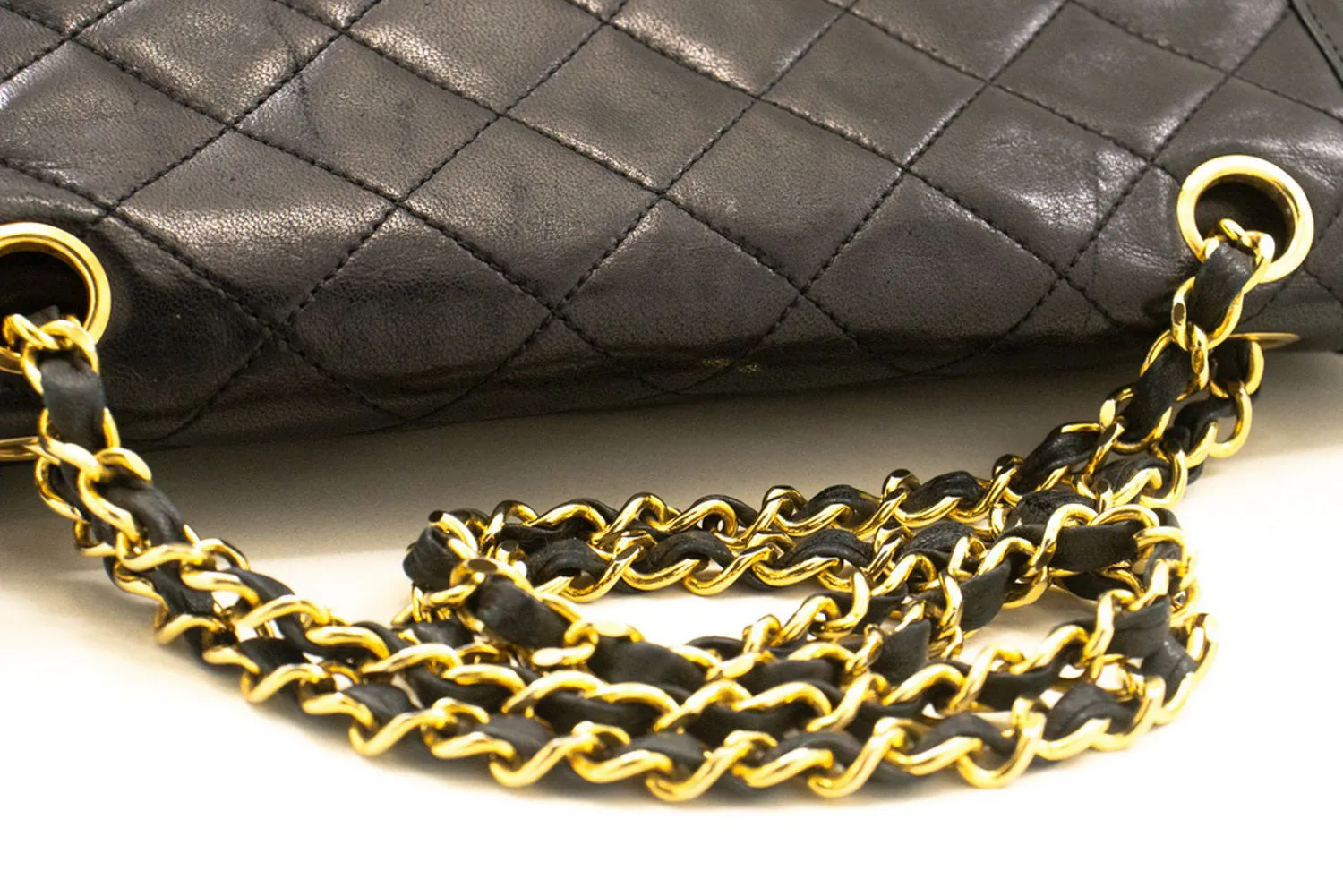 CHANEL Paris Limited Chain Shoulder Bag Black Quilted Single Flap p37