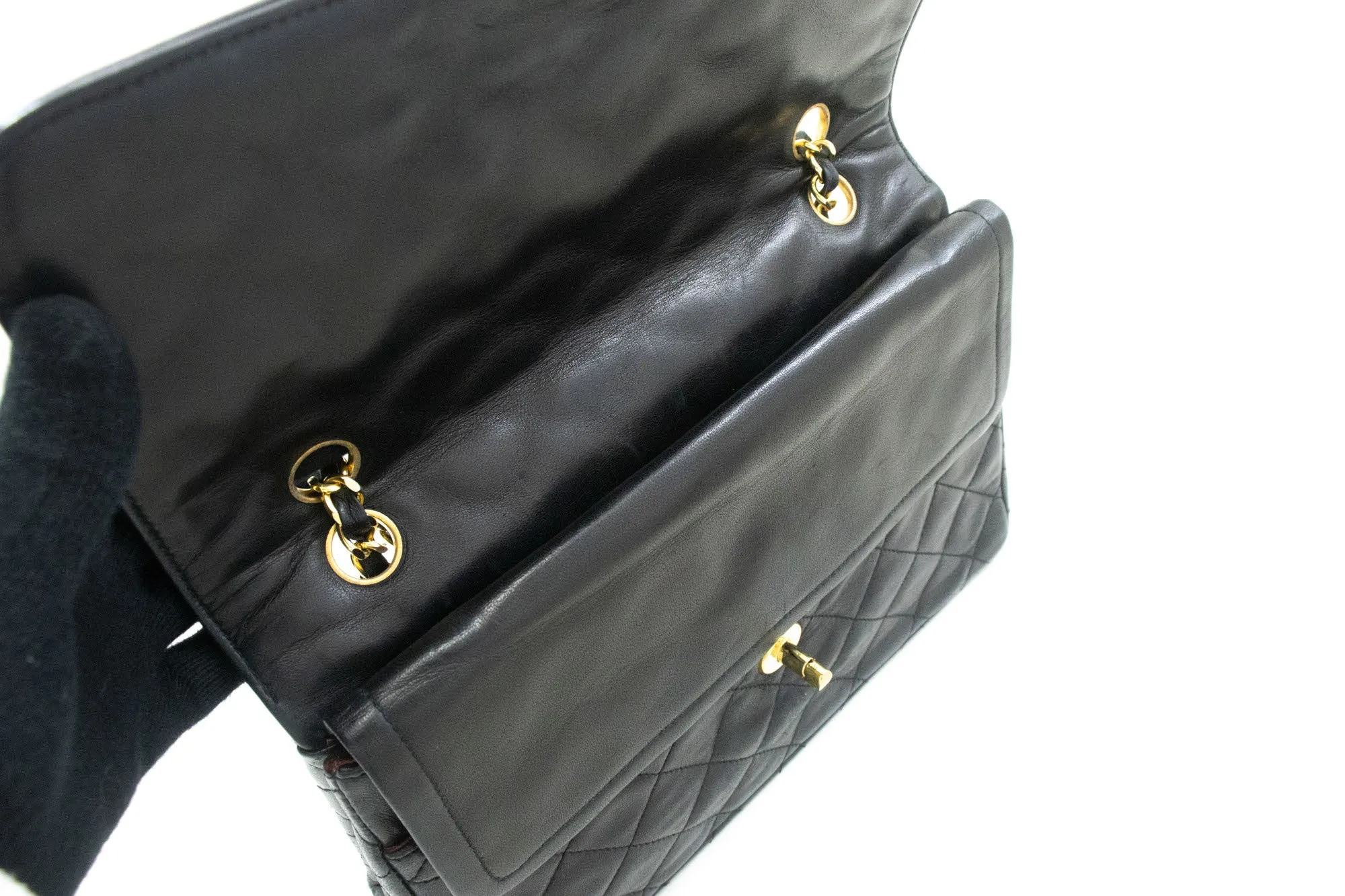 CHANEL Paris Limited Chain Shoulder Bag Black Quilted Single Flap p37