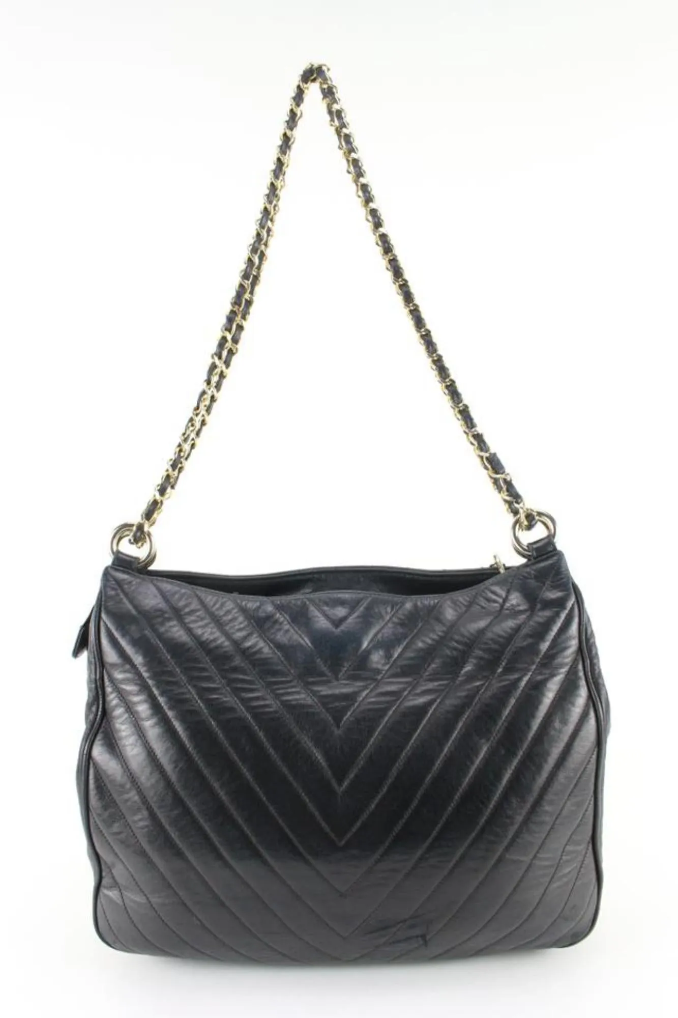 Chanel Quilted Chevron Lambskin Chain Shoulder Bag 60ck816s