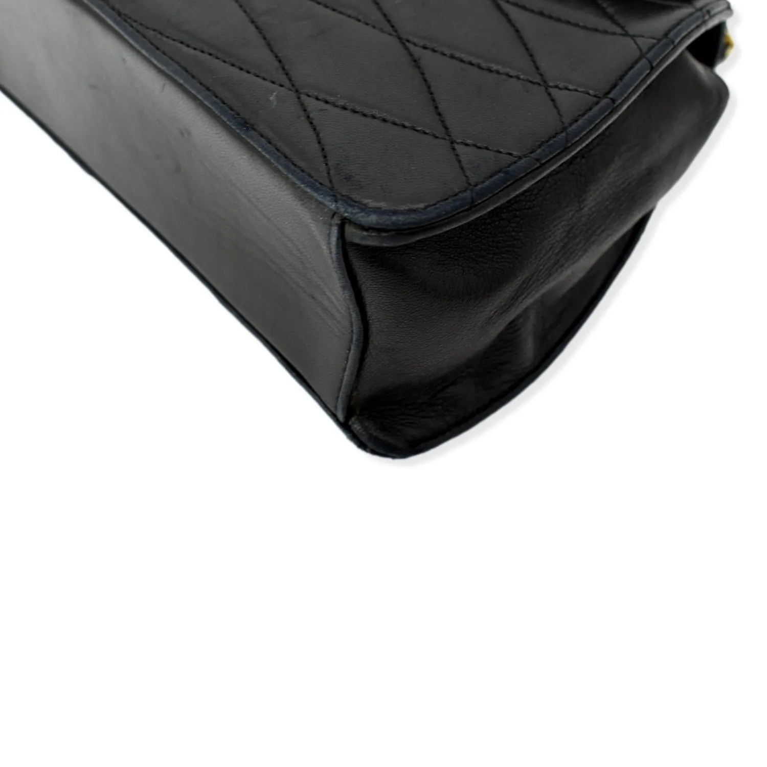CHANEL Rare Wave GHW CC Flap Vintage Lambskin Shoulder Bag Black