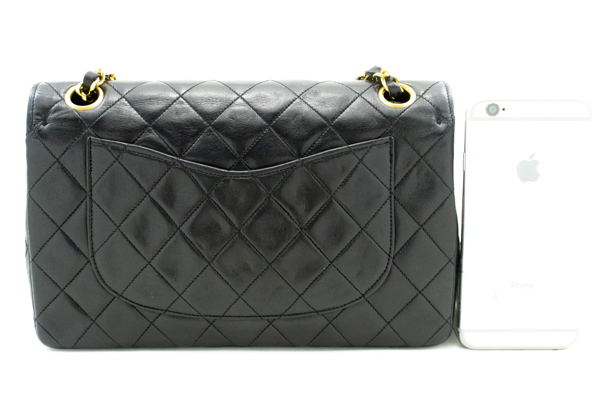 CHANEL Vintage Classic Double Flap Small Chain Shoulder Bag Black m92