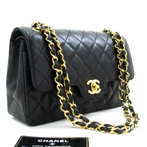 CHANEL Vintage Classic Double Flap Small Chain Shoulder Bag Black m92