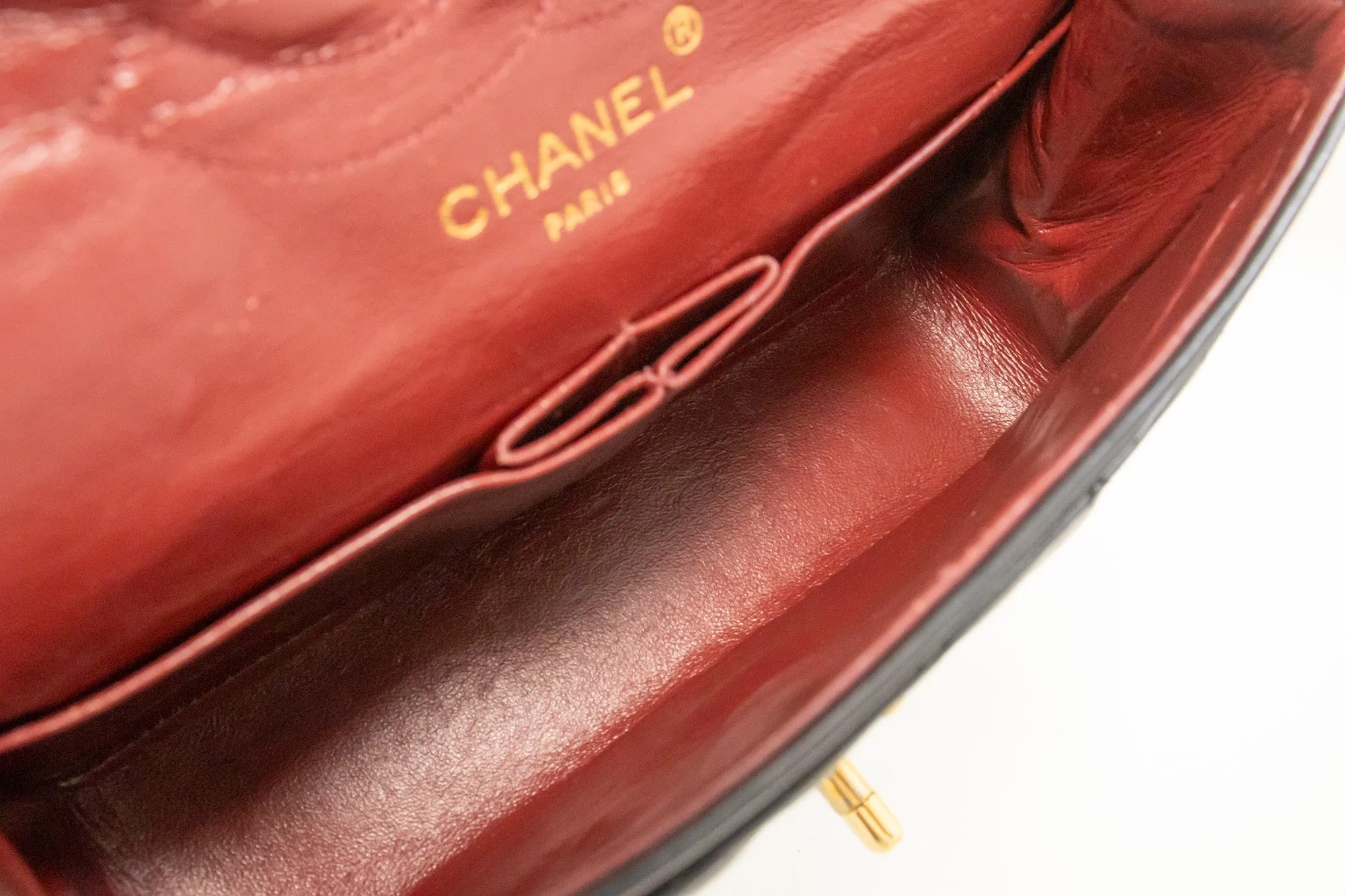 CHANEL Vintage Classic Double Flap Small Chain Shoulder Bag Black m92