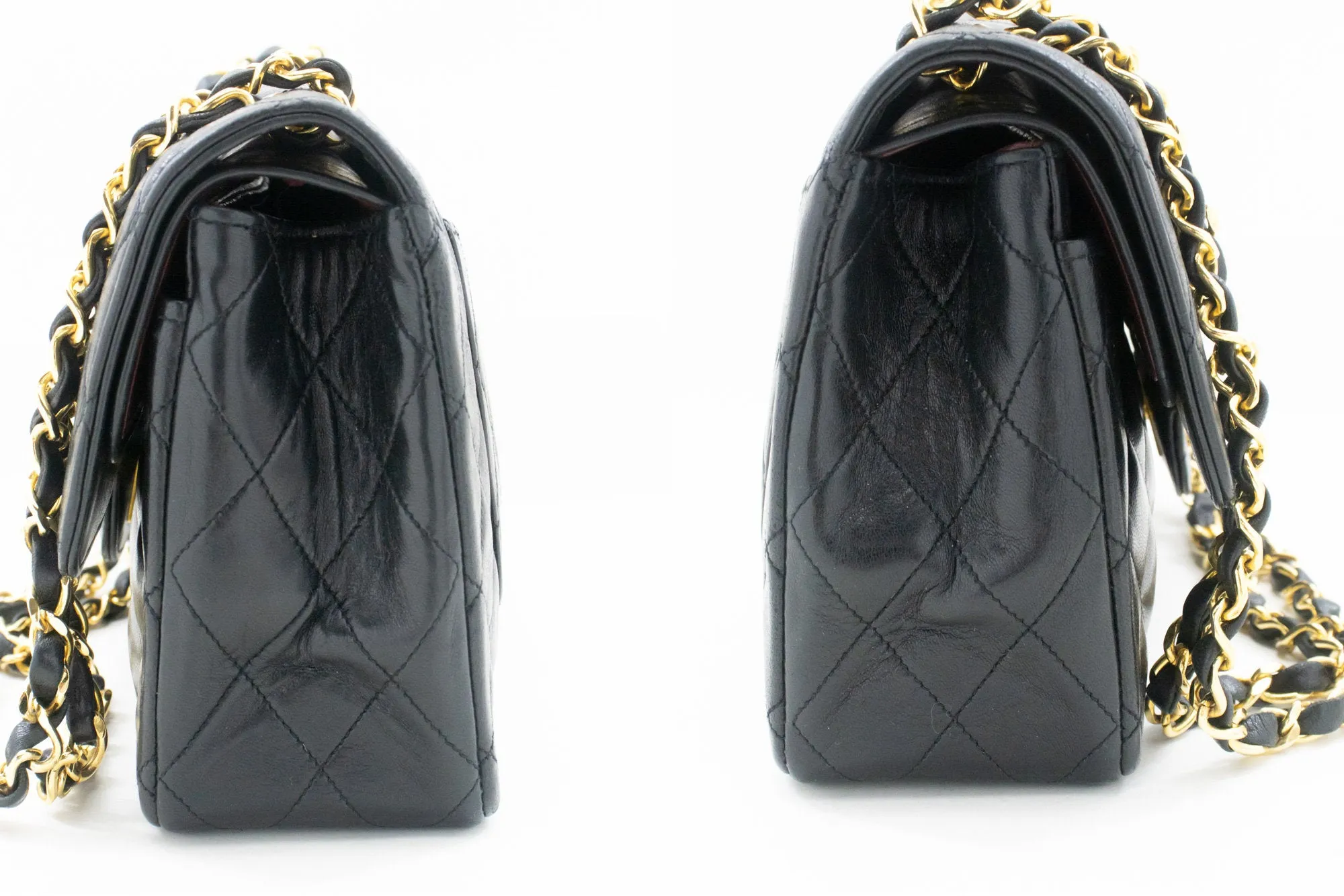 CHANEL Vintage Classic Double Flap Small Chain Shoulder Bag Black m92