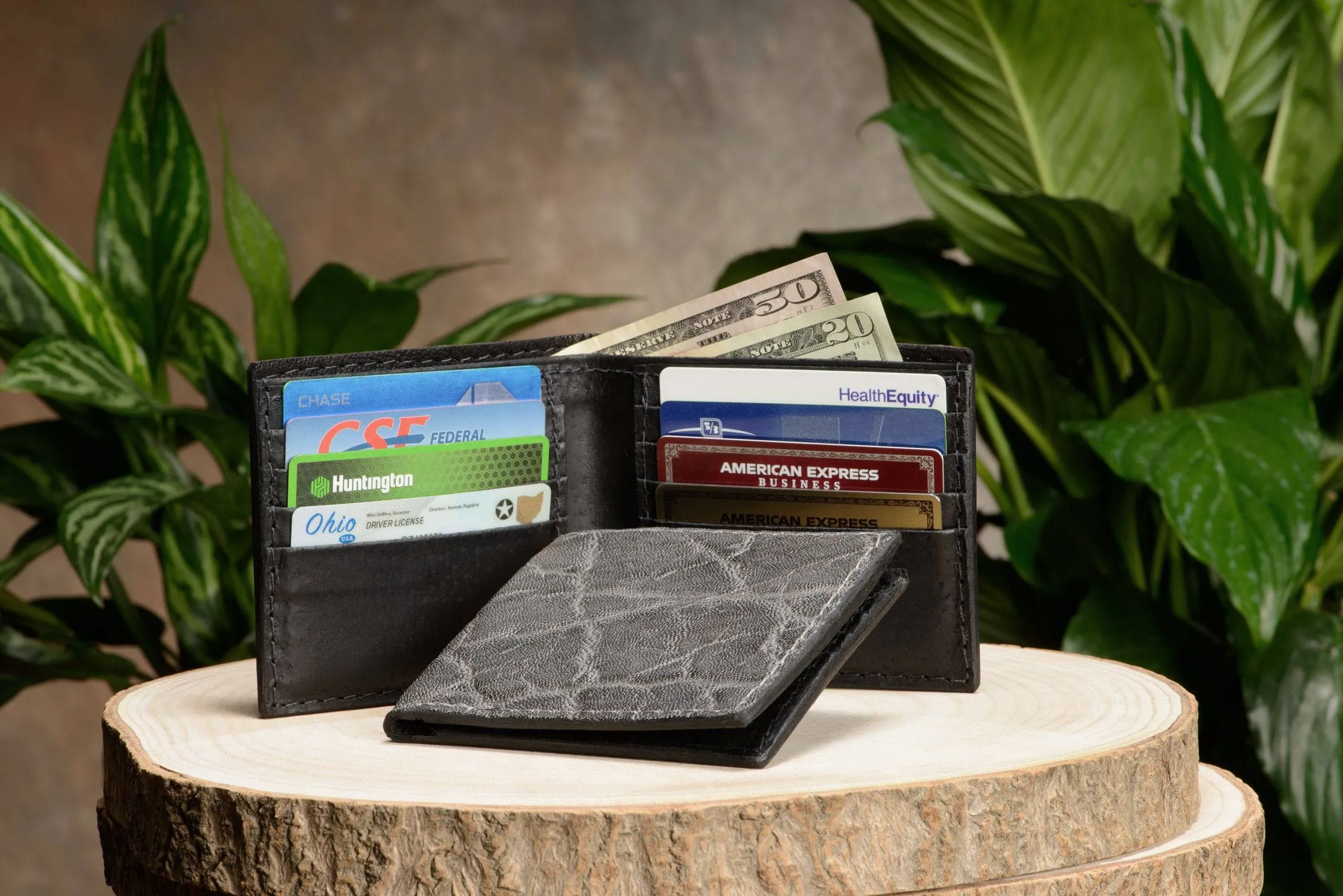 Charcoal Gray Elephant Bifold Wallet