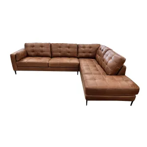 Chester Sofa Chaise - 3 Seater Left   Chaise Right - Urban Sofa - Saddle Bag Brown