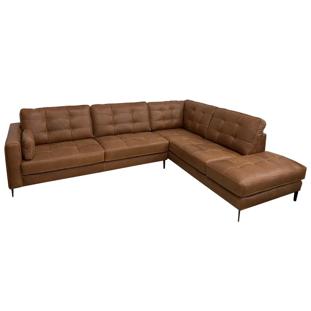 Chester Sofa Chaise - 3 Seater Left   Chaise Right - Urban Sofa - Saddle Bag Brown