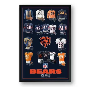 Chicago Bears Framed Print 10x13 Uniform Heritage