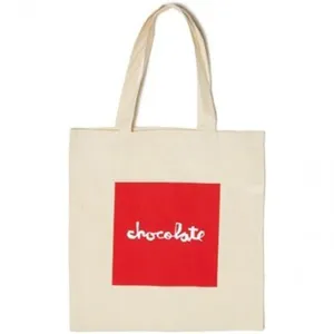 Chocolate Red Square Tote Bag natural