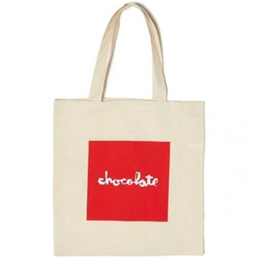 Chocolate Red Square Tote Bag natural