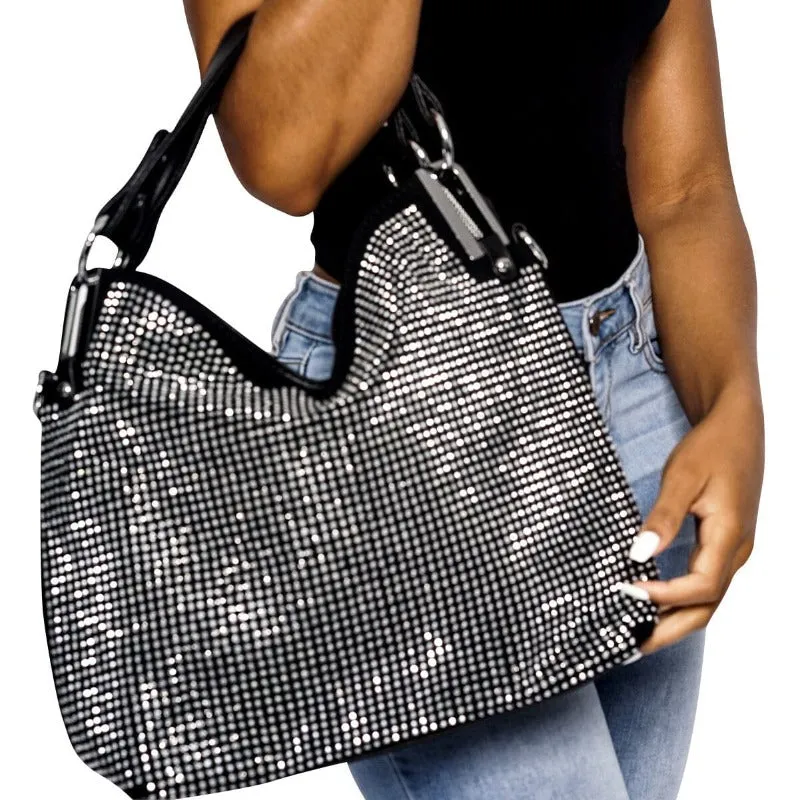 Chrissy black rhinestone bag