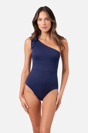 Classic One Shoulder NAVY TEXTURE