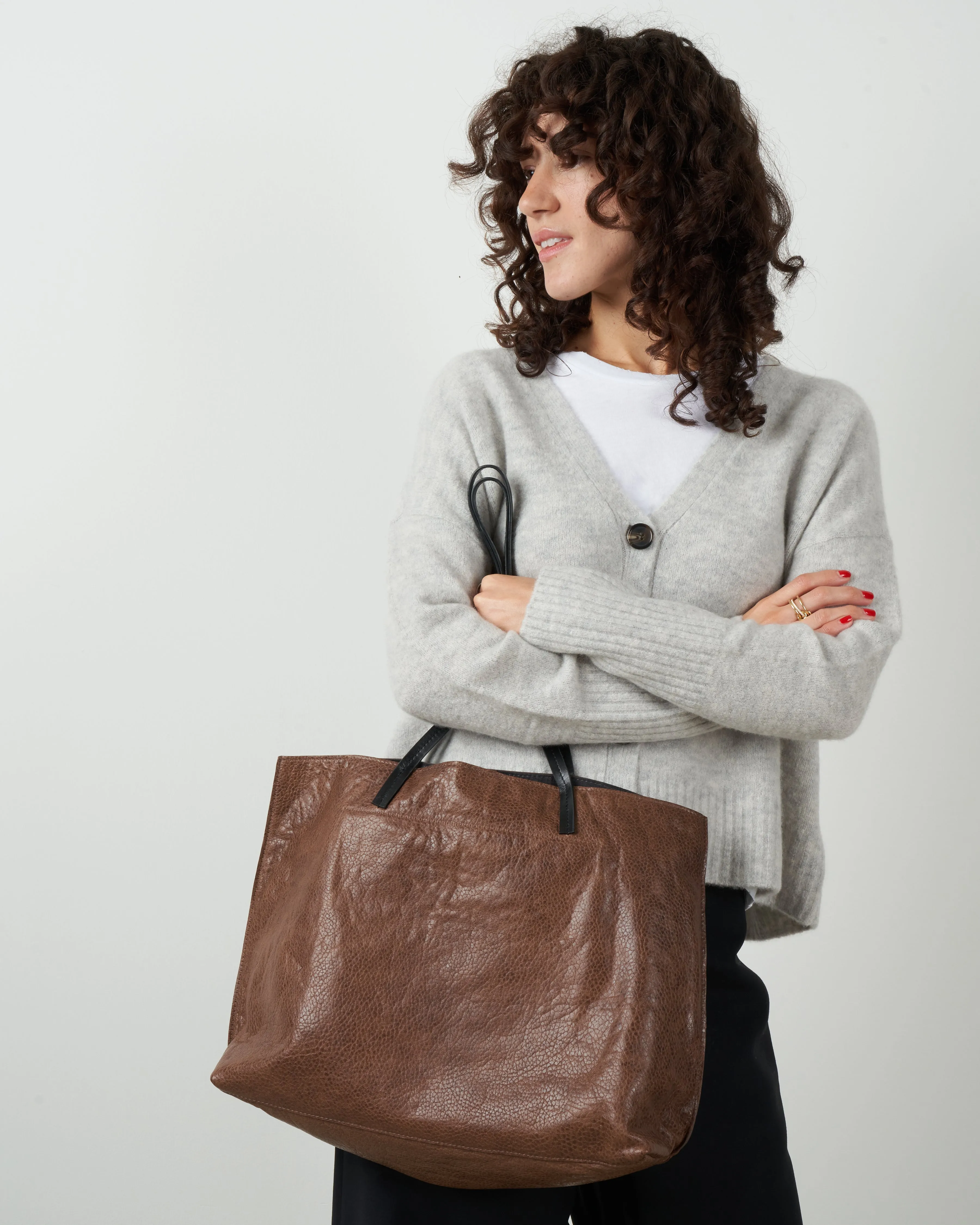 classic shopper tote - mocha ovino