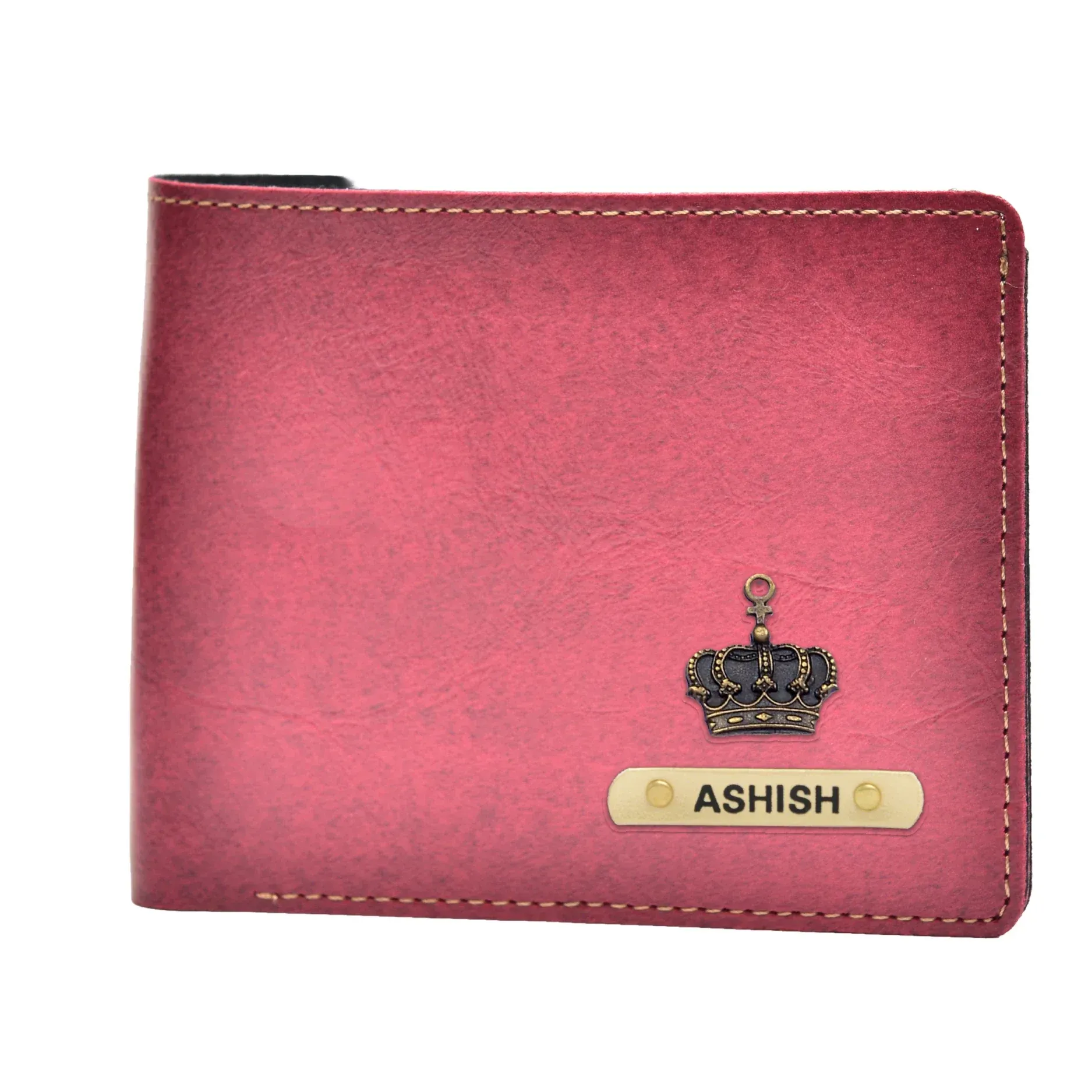 Classy Leather Customized Men's Wallet (Maroon)