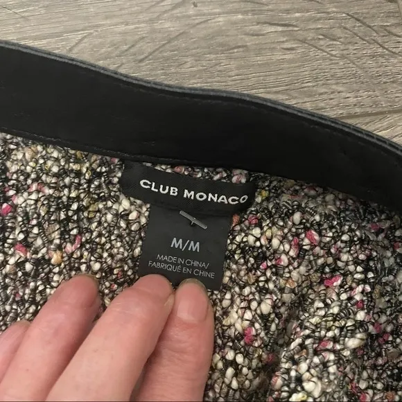 Club Monaco Boucle And Leather Jacket