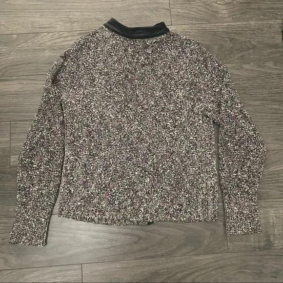 Club Monaco Boucle And Leather Jacket