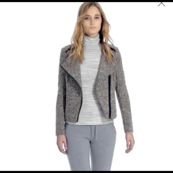 Club Monaco Boucle And Leather Jacket