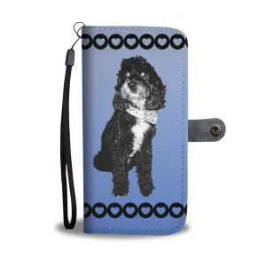 Cockapoo Phone Case Wallet - Black & White