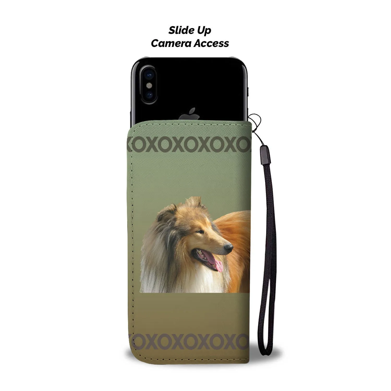 Collie Phone Case Wallet - Rough