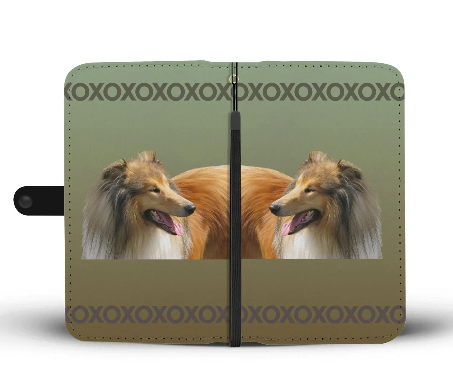 Collie Phone Case Wallet - Rough
