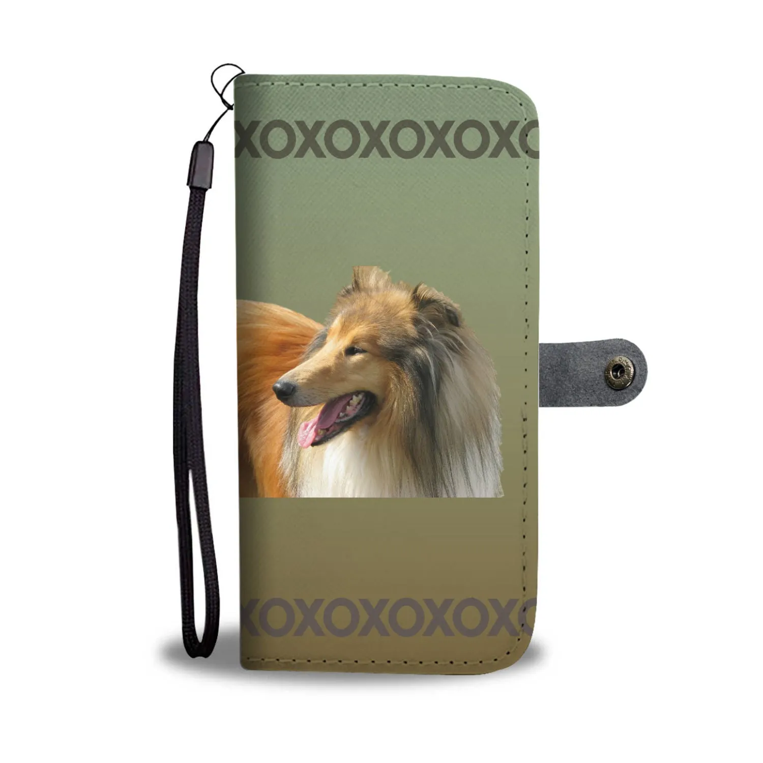 Collie Phone Case Wallet - Rough