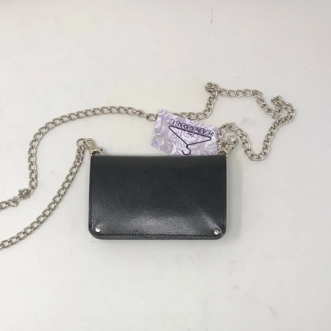 Comme Des Garcons Black Accordian Leather Crossbody Bag