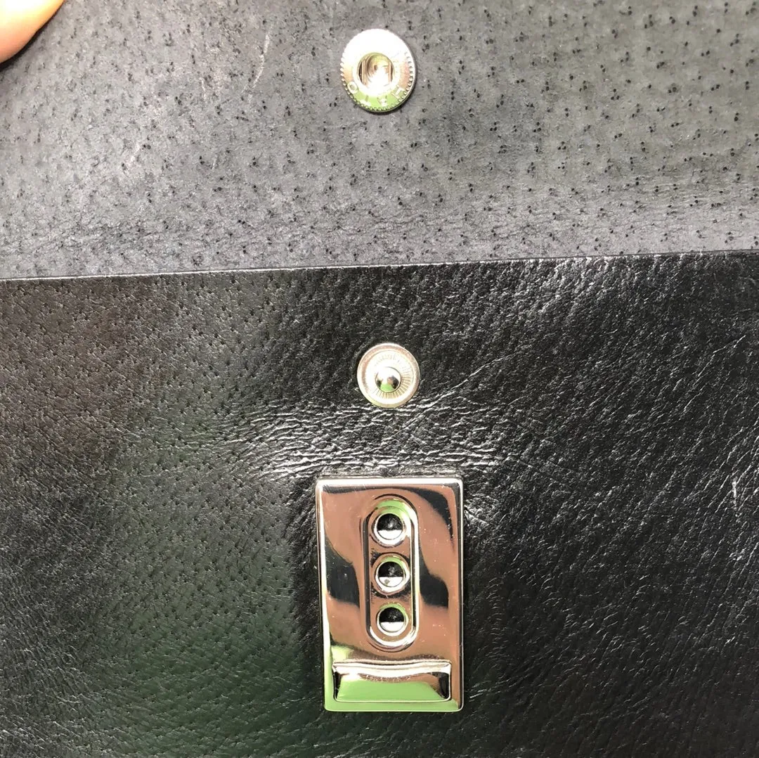 Comme Des Garcons Black Accordian Leather Crossbody Bag