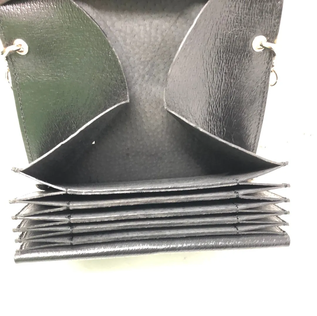 Comme Des Garcons Black Accordian Leather Crossbody Bag