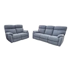 Cortez 3ReRe 2ReRe - Power Recliner Suite - Urban Sofa - Thunderstorm Fabric