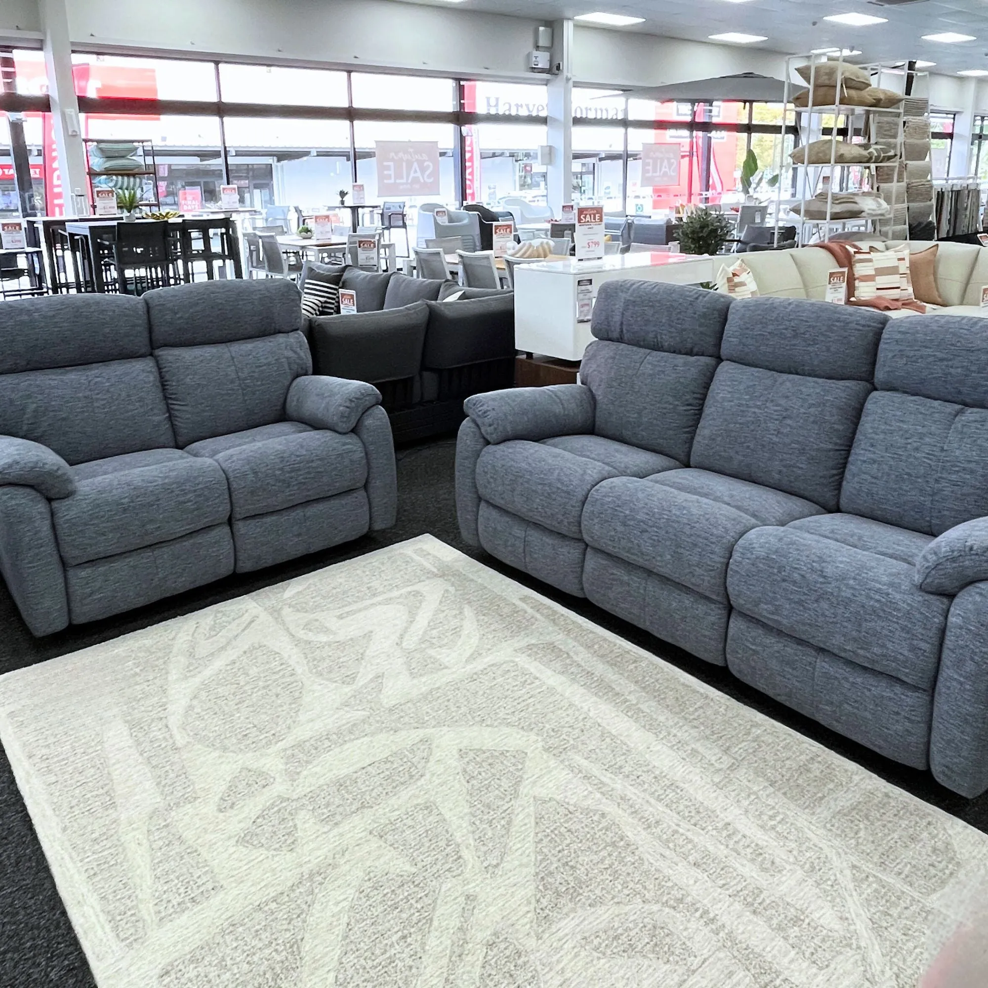 Cortez 3ReRe 2ReRe - Power Recliner Suite - Urban Sofa - Thunderstorm Fabric