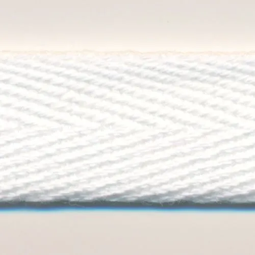 Cotton Herringbone Ribbon #01 White