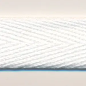Cotton Herringbone Ribbon #01 White