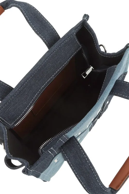 Cross Up- Denim Tote Bag