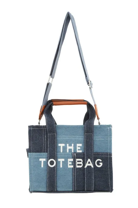 Cross Up- Denim Tote Bag