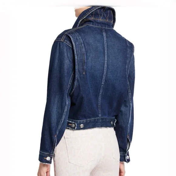 Current/Elliott The Denim 100% Cotton Oversized Cropped Sammy Jacket