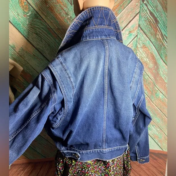 Current/Elliott The Denim 100% Cotton Oversized Cropped Sammy Jacket