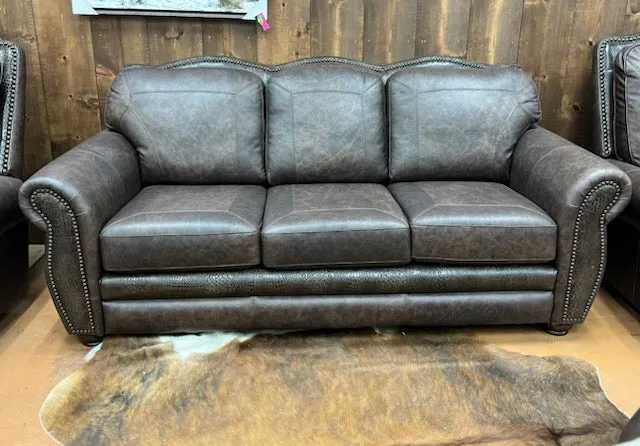 Custom El Dorado Deep-Set Straight Sofa in Fargo TX and Saddle Croc