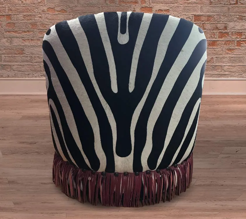 Custom Houston Chair in Pomegranate Red, Croc Turquoise & Zebra