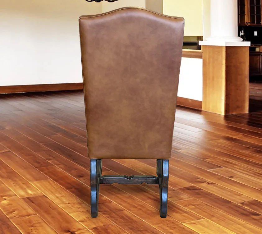 Custom Leather Dining Room Chair in Monoco Honey & Aztec