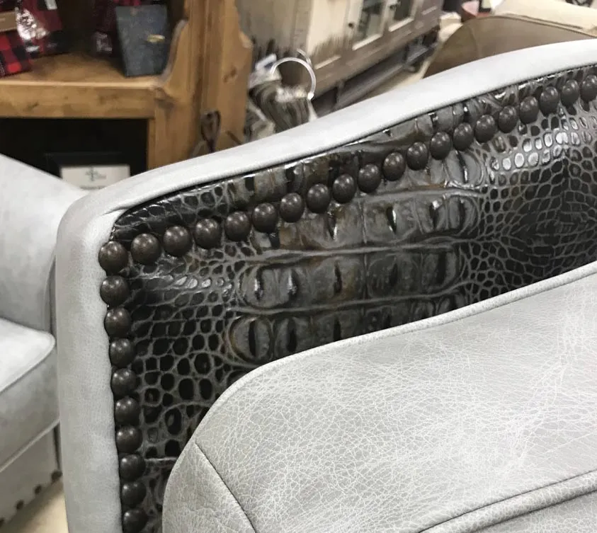 Custom Silverado Swivel Recliner in Cloud Grey