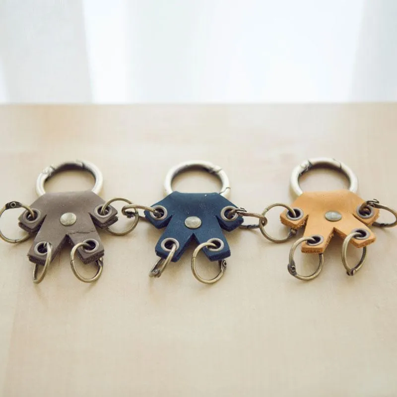 Cute Mini Keyring Keychain Handmade Leather Women Personalized Monogrammed Gift Custom Wallet