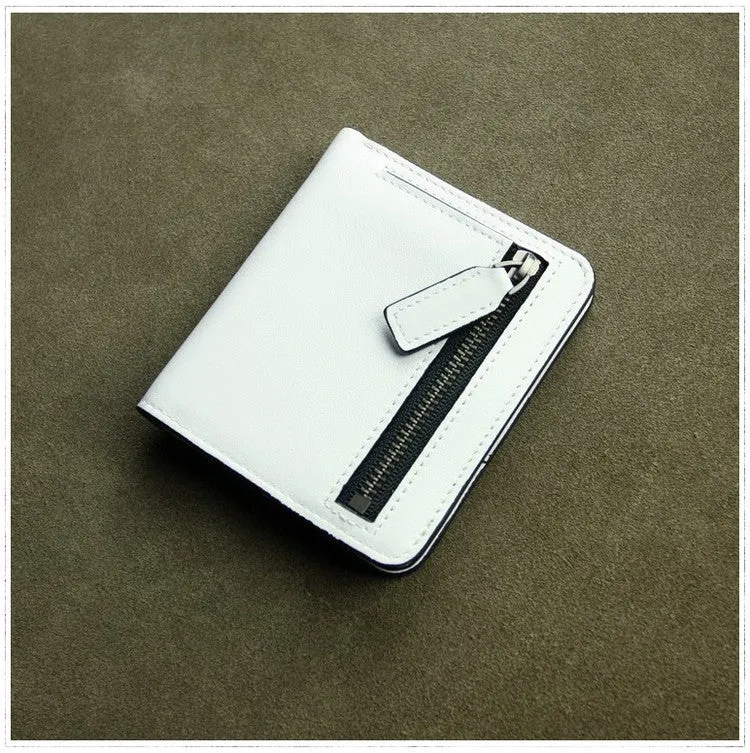 Cute Women Rose Red Leather Small Bifold Wallet Billfold Wallet with Coin Pocket For Women